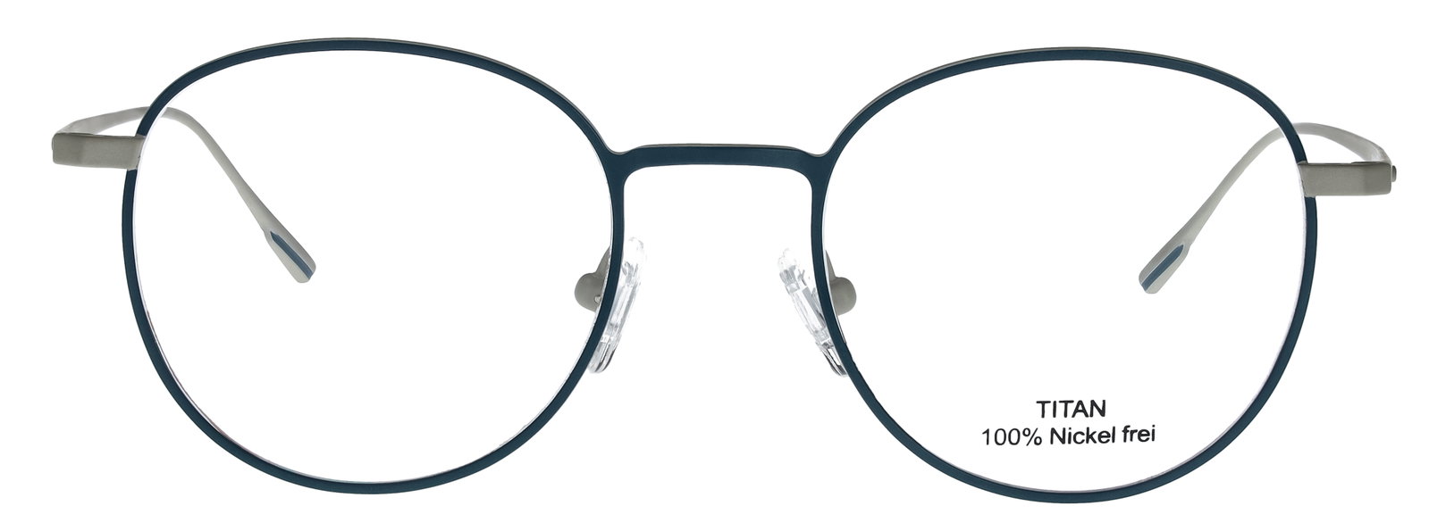Das Bild zeigt die Eyebar Brille Salzburg in blau von vorne.